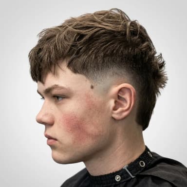 Moderne mullet X burst fade
